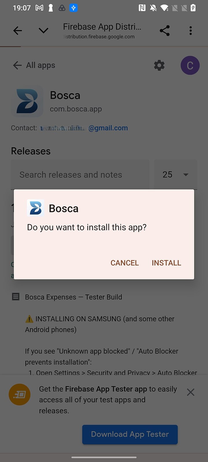 Android dialog asking do you want to install this app